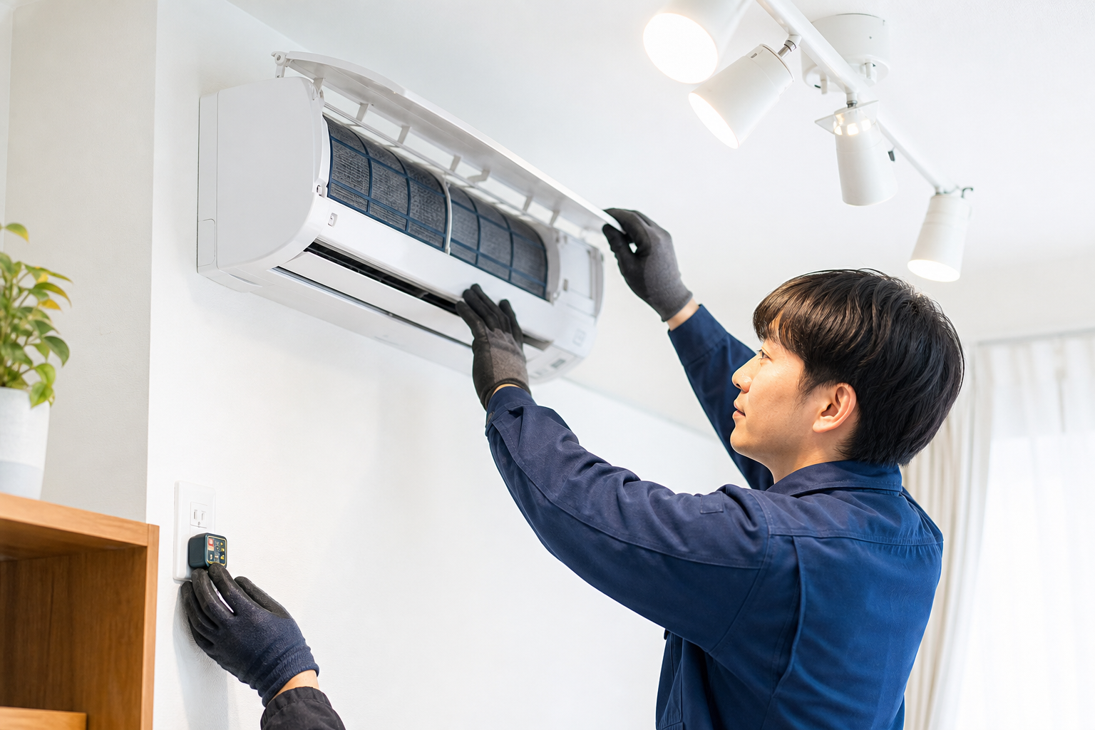 空調工事と電気設備点検のイメージ